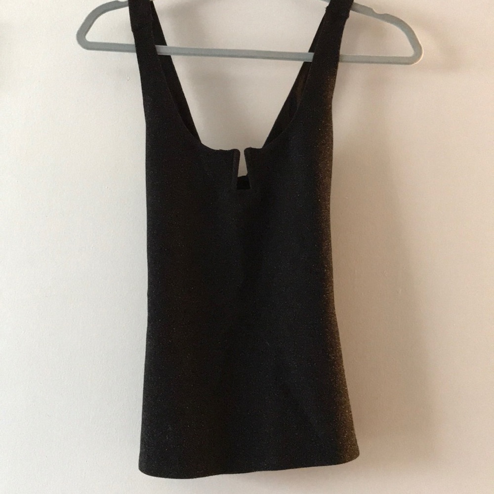 Express Black Sparkly Cross Back Tank